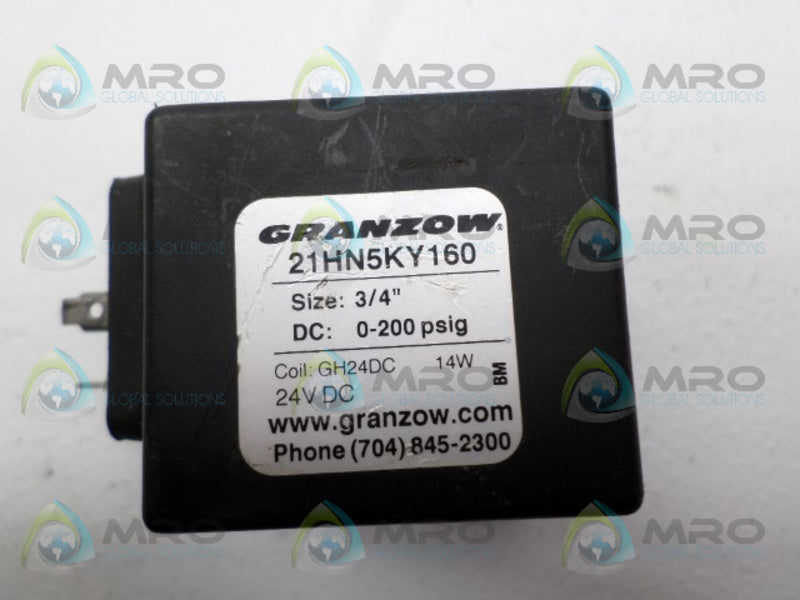 GRANZOW GH24DC SOLENOID COIL 24VDC UNMP