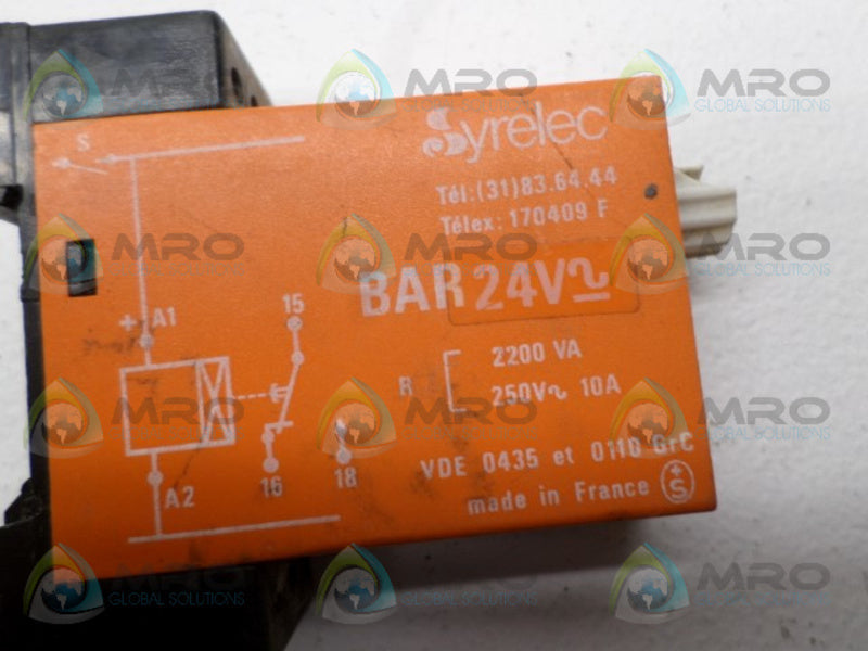 SYRELEC BAR24V TIME DELAY RELAY 24V UNMP