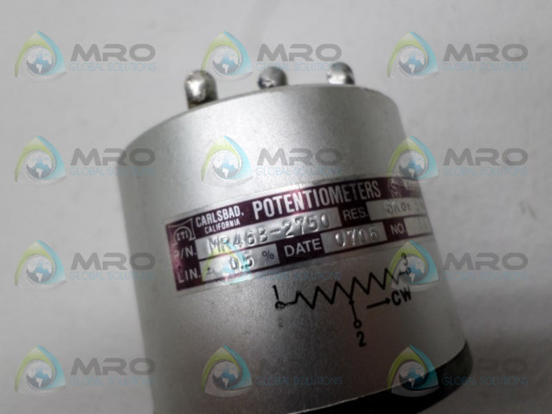 ETI MR46B-2750-5K POTENTIOMETER 5K OHMS NSNP