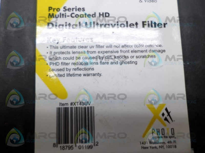 XIT PHOTO XT43UV CAMERA LENS AND ULTRAVIOLET FILTER NSMP
