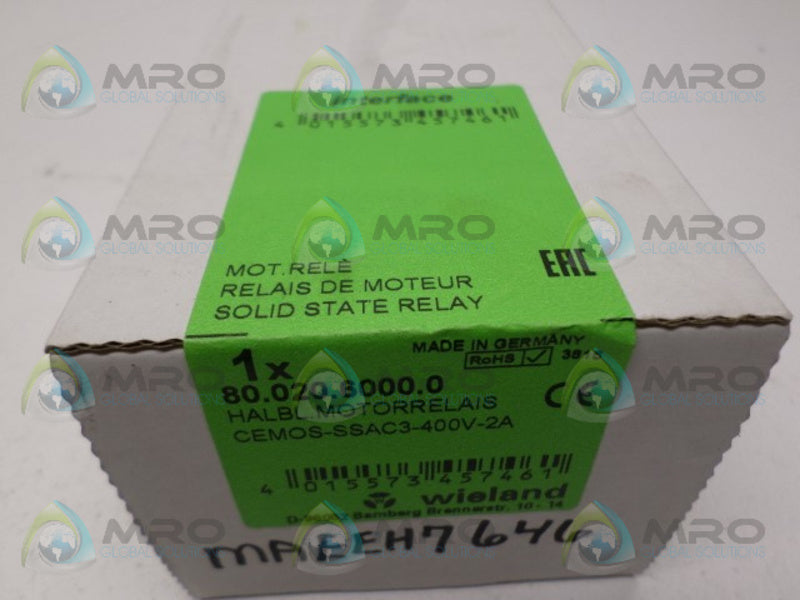 WIELAND 80.020.6000.0 CEMOS-SSAC3-400V-2A SOLID STATE RELAY NSFS
