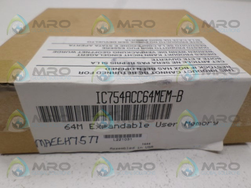 GE FANUC IC754ACC64MEM-B EXPANDABLE USER MEMORY MODULE NSFS