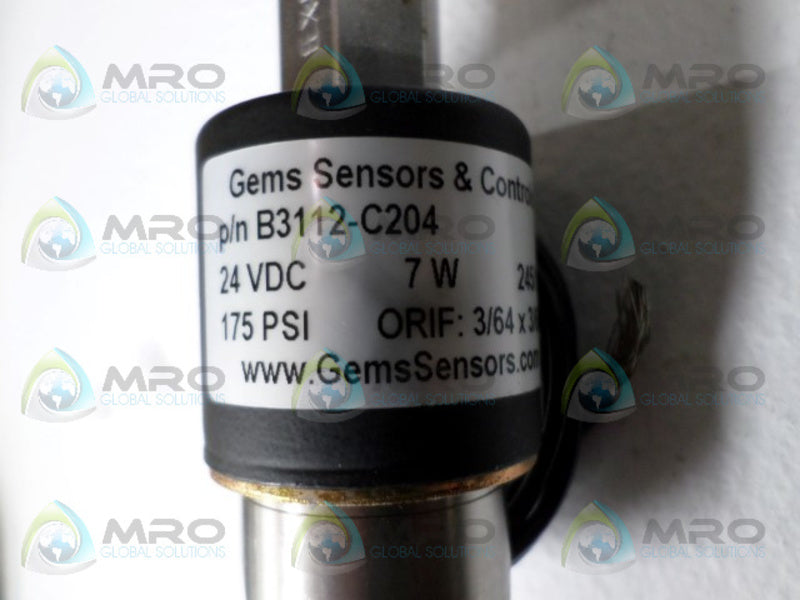 GEMS B3112-C204 SOLENOID VALVE 24VDC NSNP