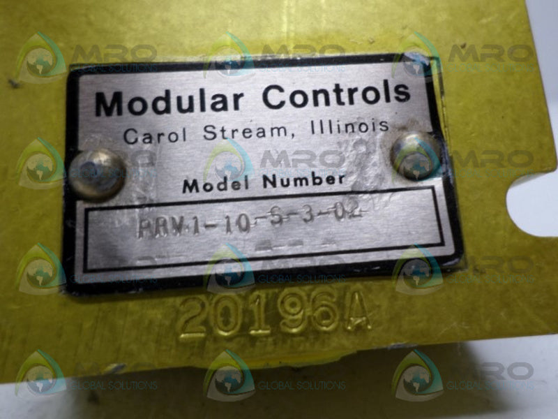 MODULAR CONTROLS PRV1-10-S-3-02 MANIFOLD VALVE NSNP
