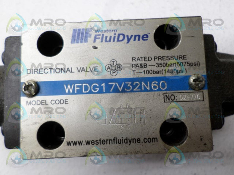 WESTERN FLUIDYNE WFDG17V32N60 DIRECTIONAL VALVE UNMP