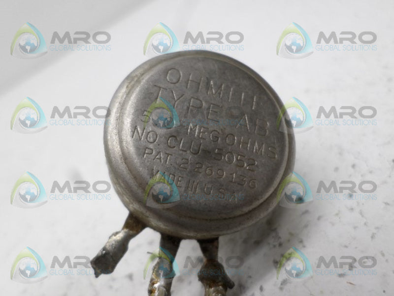 OHMITE CLU-5052 POTENTIOMETER 5 MEG OHMS UNMP