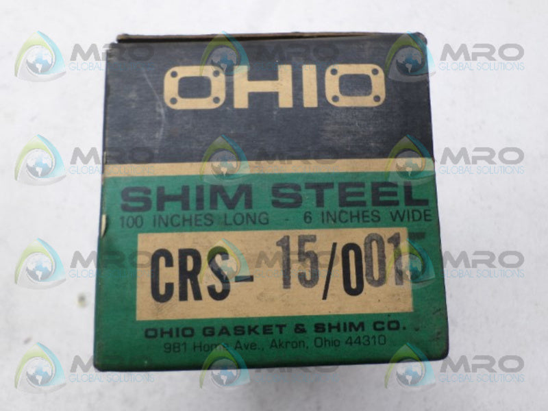 OHIO CRS-15/0015 SHIM STEEL 100IN LONG 6IN WIDE NSMP