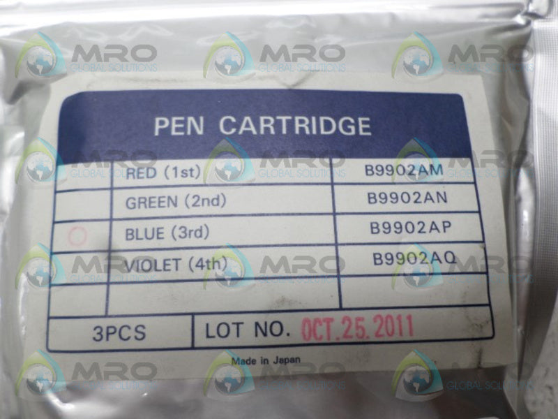 YOKOGAMA B9902AM BLUE PEN CARTRIDGE (PKG OF 3) NSMP
