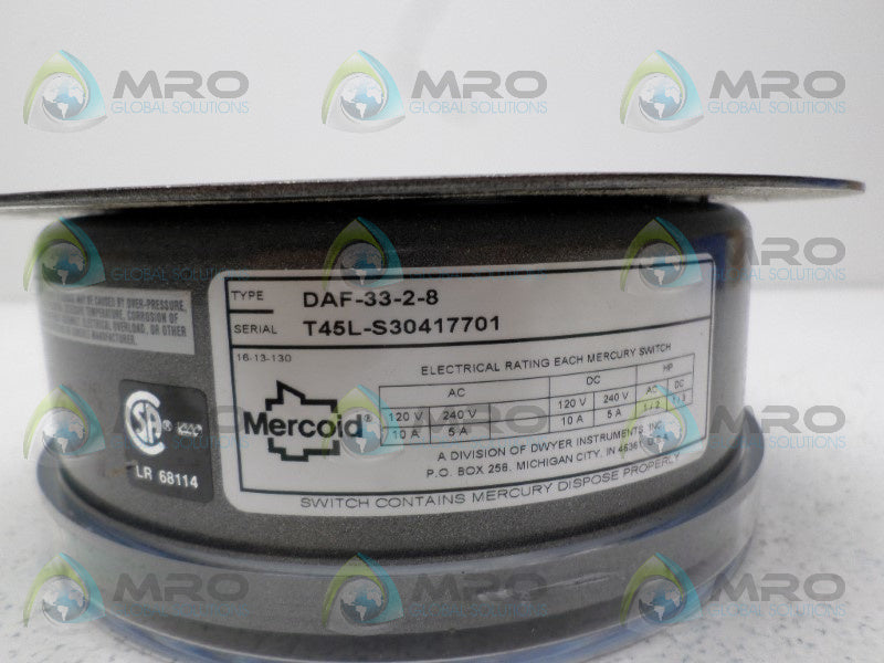 MERICOID DAF-33-2-8 PRESSURE SWITCH NSNP