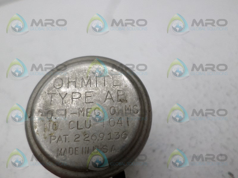 OHMITE CLU1041 POTENTIOMETER 100K OHMS UNMP