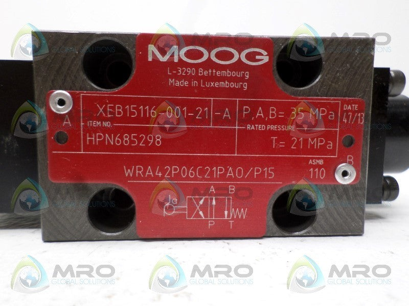 MOOG XEB15116-001-21-A WRA42P06C21PA0/P15 SOLENOID VALVE NSNP