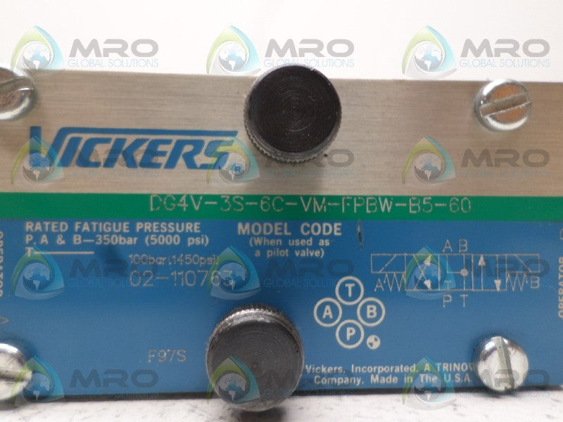 VICKERS DG4V-3S-6C-VM-FPBW-B5-60 DIRECTIONAL SOLENOID VALVE NSNP