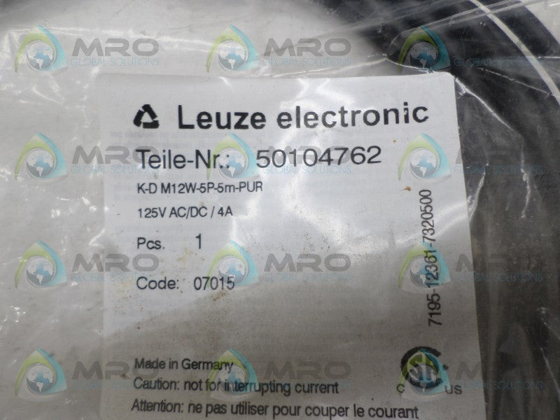 LEUZE ELECTRIC K-DM12W-5P-5m-PUR CABLE CONNECTOR NSMP