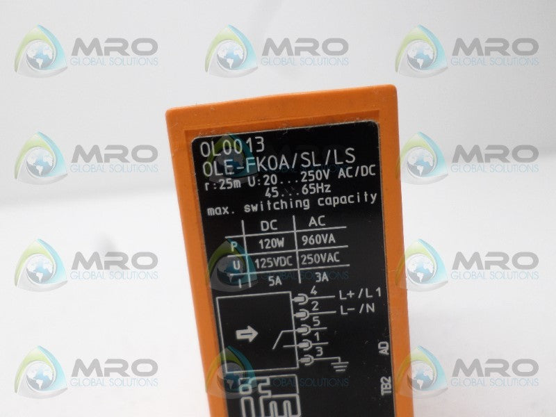 IFM EFECTOR OL0013 PHOTOELECTRIC THRU BEAM SENSOR UNMP