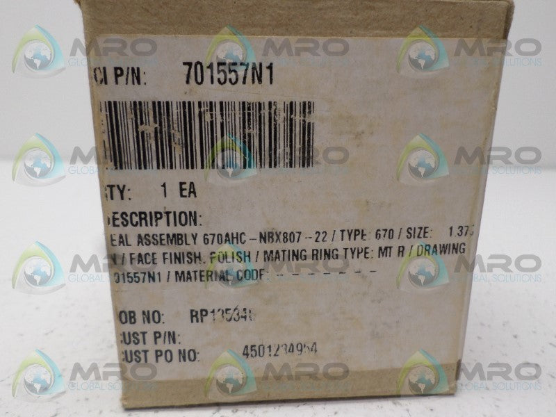 JOHN CRANE 701557N1 SEAL ASSEMBLY 1.375" NSMP