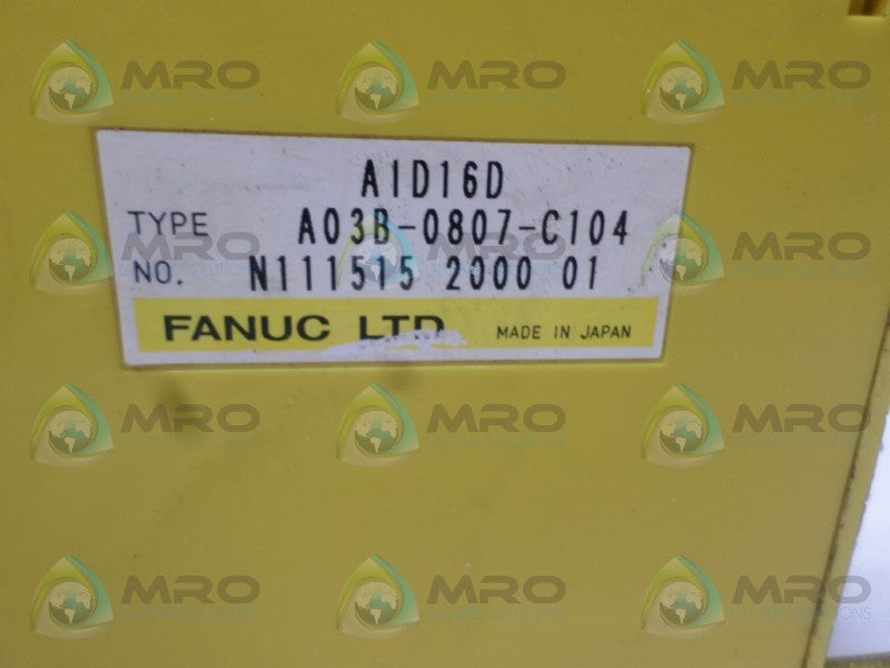 FANUC A03B-0807-C104 I/O MODULE  UNMP