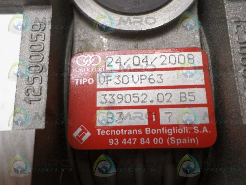 BONFIGLIOLI VF30VP63 GEAR REDUCER NSNP