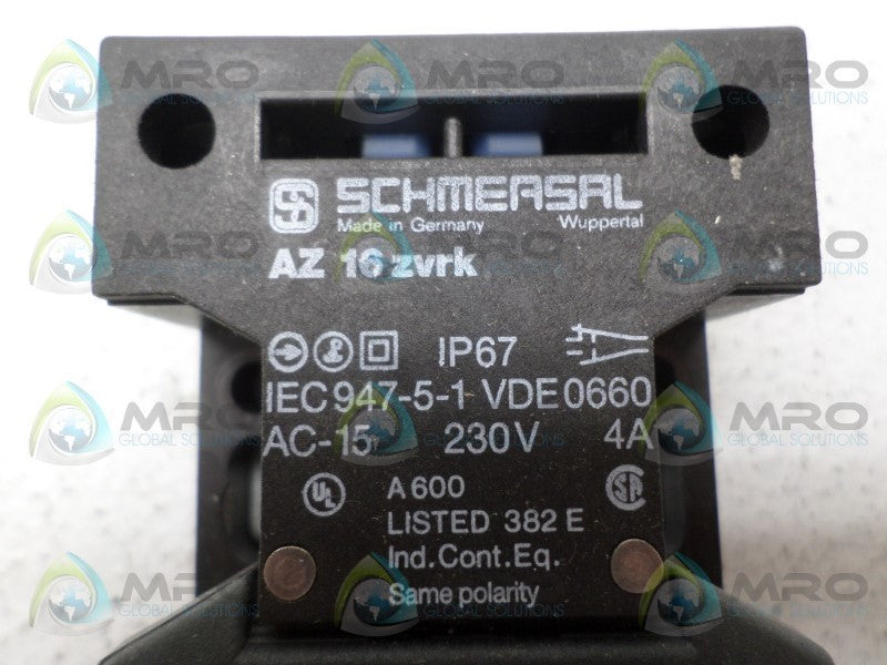 SCHMERSAL AZ16zvrk SAFETY SWITCH UNMP