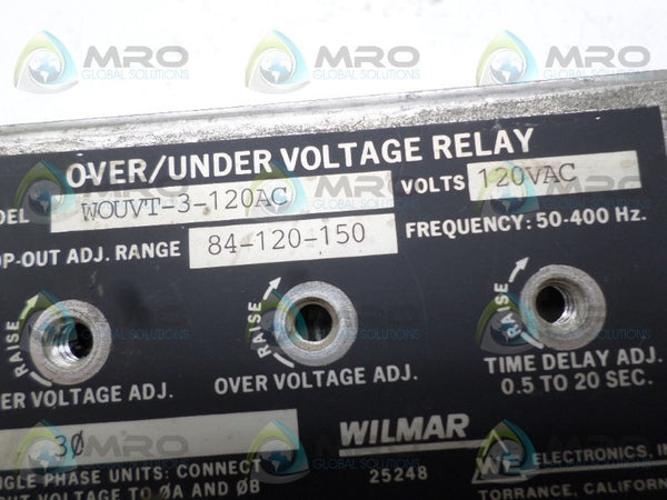 WILMAR WOUVT-3-120AC OVER/UNDER VOLTAGE RELAY 120VAC UNMP