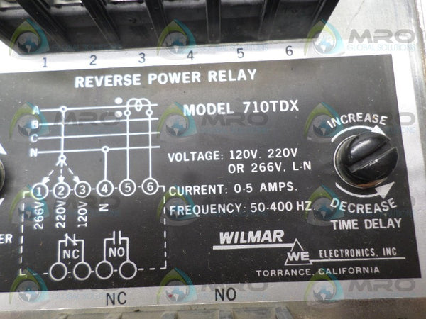 WILMAR 710TDX REVERSE POWER RELAY 120/220V UNMP