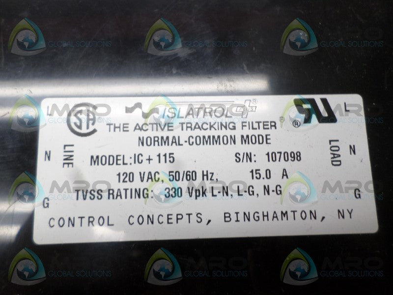 CONTROL CONCEPTS ISLATROL IC+115 NSNP