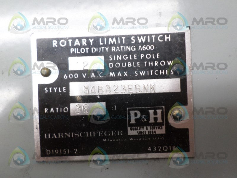 HARNISCHFEGER 54BB23EBNK ROTARY LIMIT SWITCH NSNP