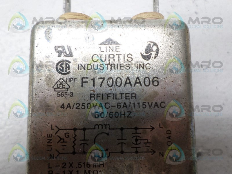 CURTIS F1700AA06 RFI FILTER UNMP