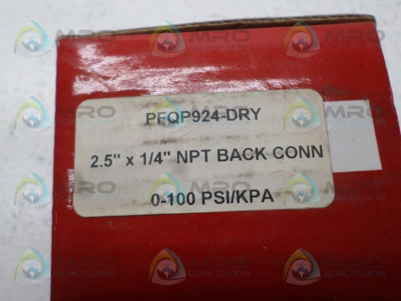 WINTERS PFQP924-DRY PRESSURE GAUGE 0-100 PSI 0-700 KPA NSMP