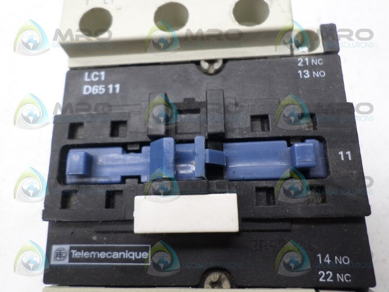 TELEMECANIQUE LC1D6511F7 CONTACTOR 110V UNMP