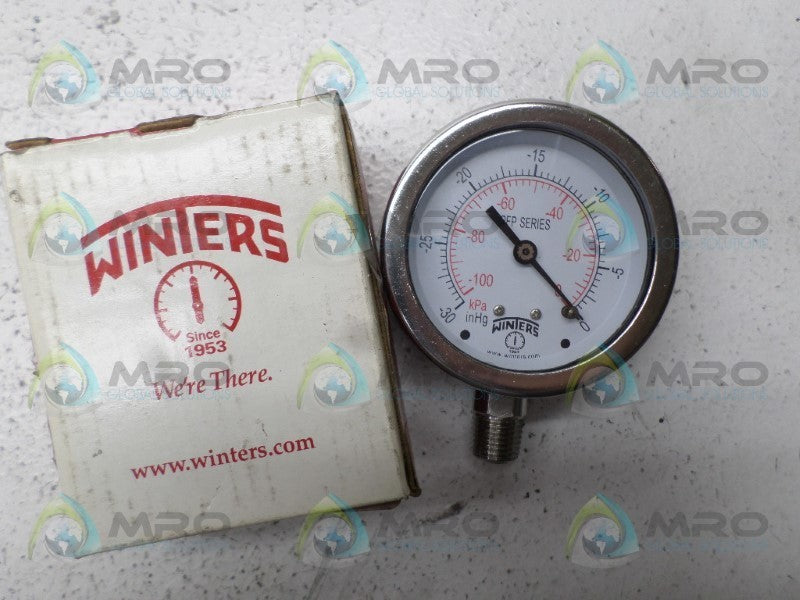 WINTERS PFP820-DRY PRESSURE GAUGE -30-0" Hg -100-0 KPA NSMP