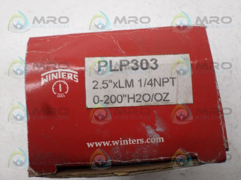WINTERS PLP303 PRESSURE GAUGE 0-200" WC NSMP