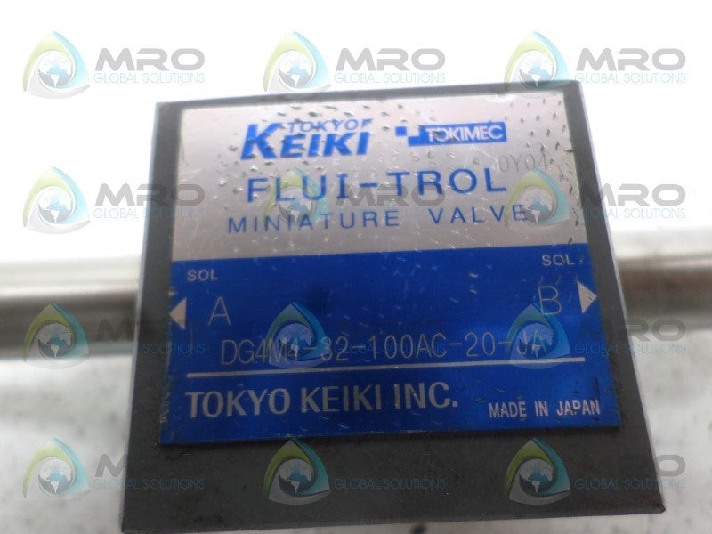 TOKYO KEIKI DG4M4-32-100AC-20-JA DIRECTIONAL CONTROL VALVE (AS PICTURED) UNMP