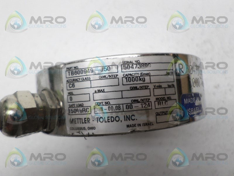 METTLER TOLEDO TB600949-150 TRANSDUCER 1000kg UNMP