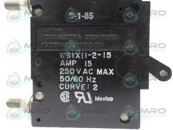 POTTER & BRUMFIELD W91X11-2-15 CIRCUIT BREAKER 15A NSNP