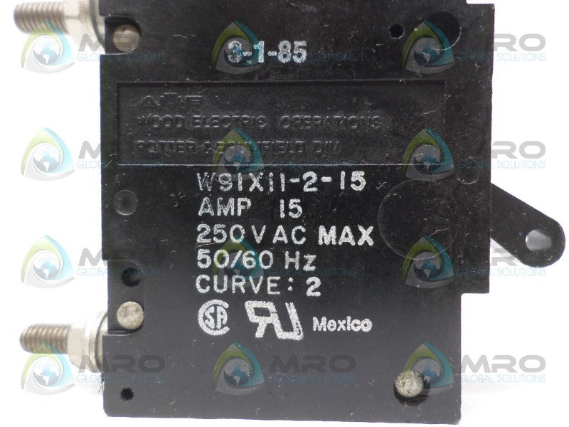 POTTER & BRUMFIELD W91X11-2-15 CIRCUIT BREAKER 15A NSNP