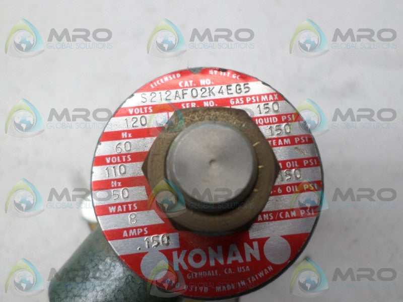 KONAN S212AF02K4EG5 SOLENOID COIL 110/120V UNMP