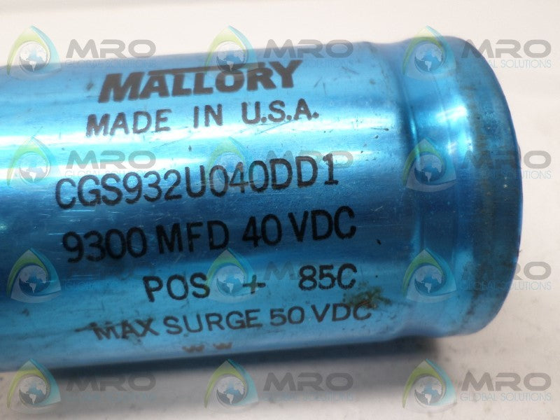 MALLORY CGS932U040DD1 CAPACITOR 9300MFD 40VDC UNMP