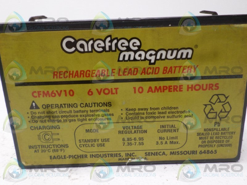 EAGLE-PICHER CFM6V10 RECHARGEABLE BATTERY UNMP