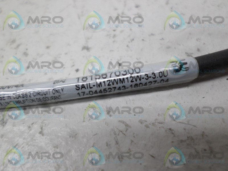 WEIDMULLER 1815670300 SAIL-M12WM12W-3-3.0U CABLE CONNECTOR NSNP