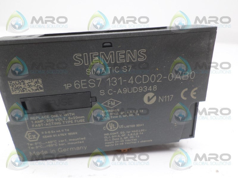 SIEMENS SIMATIC S7 6ES7131-4CD02-0AB0 INPUT MODULE NSMP