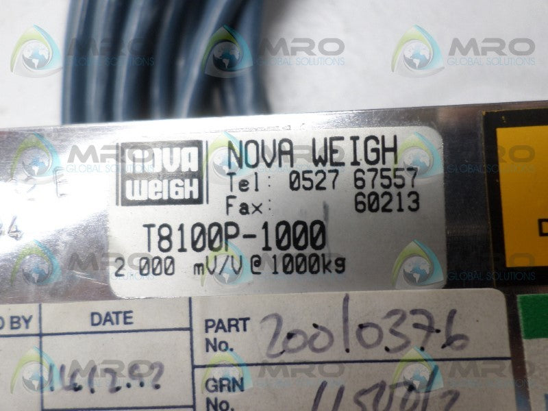 NOVAWEIGH T8100P-1000 LOAD CELL NSNP
