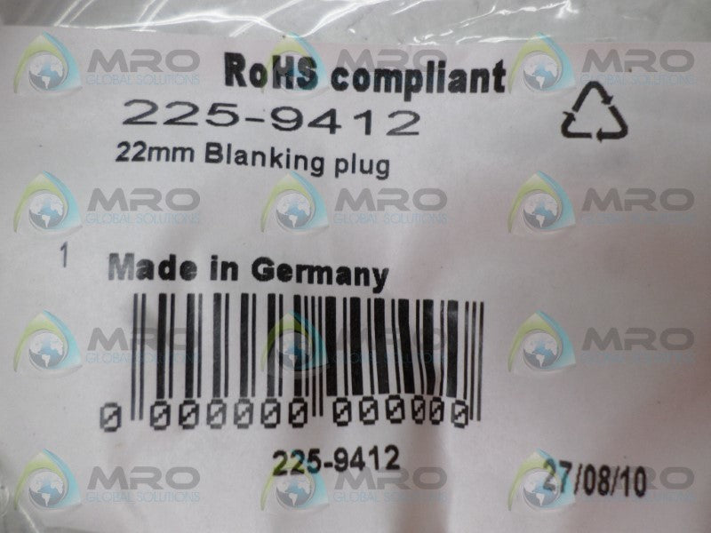 EAO 44.914.00 225-9412 BLANKING PLUG  NSNP