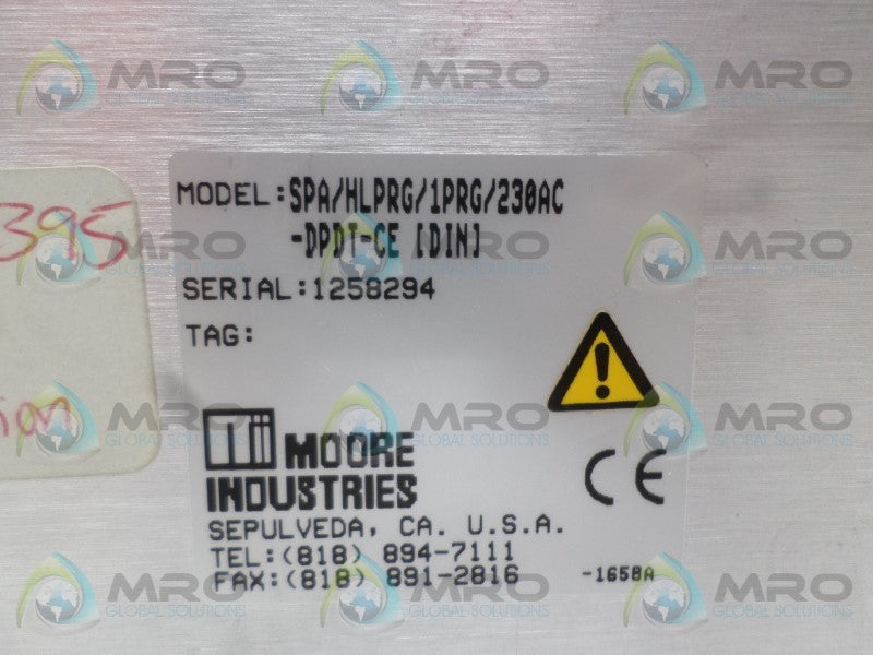 MOORE SPA/HLPRG/1PRG/230AC-DPDT-CE PROGRAMMABLE ALARM NSNP