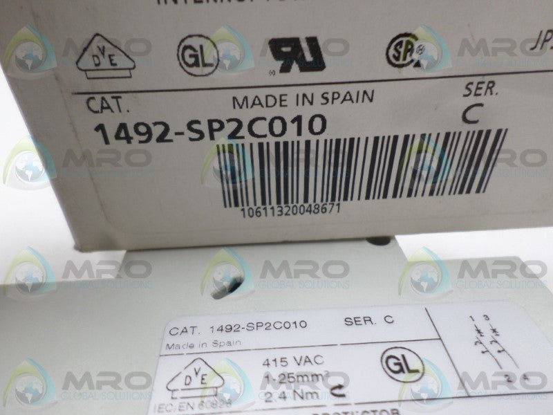 ALLEN BRADLEY 1492-SP2C010 SER. C CIRCUIT BREAKER NSMP