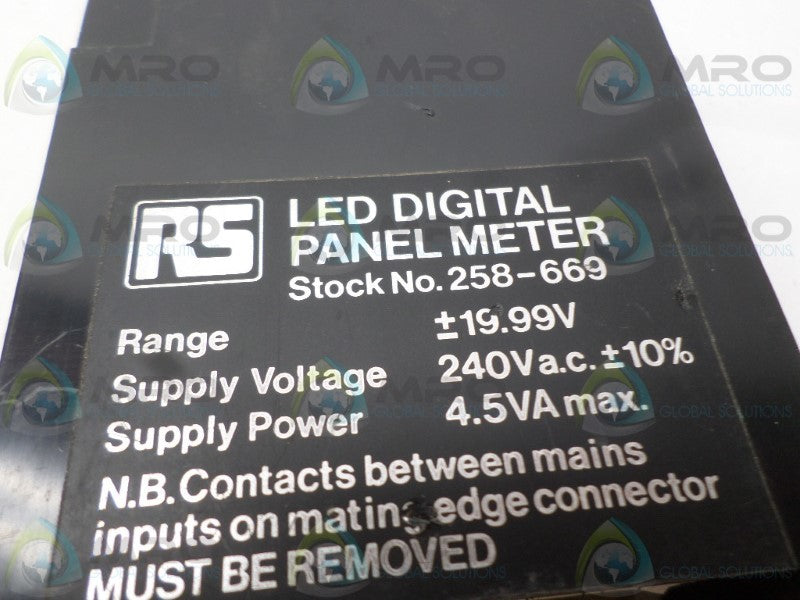 RS COMPONENTS 258-669 LED DIGITAL PANEL METER  UNMP