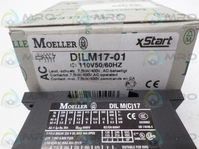 KLOCKNER MOELLER DILM17-01 CONTACTOR 110V  NSMP
