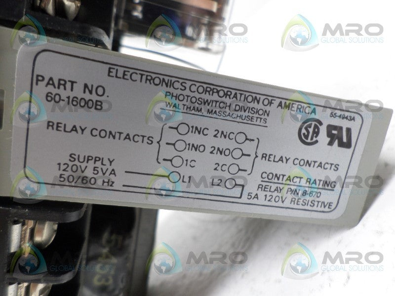 ECA PHOTOSWITCH 60-1600B CONTROL BASE  NSNP