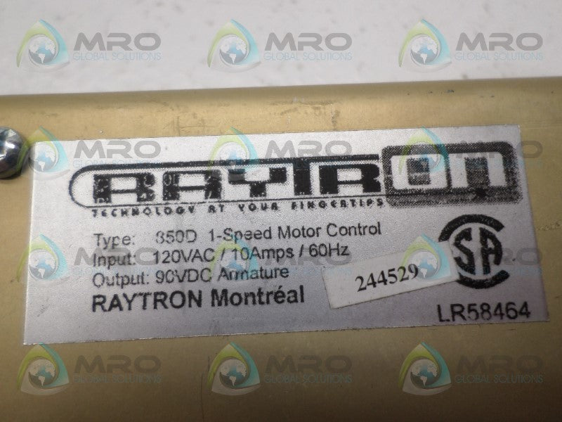 RAYTRON 350D SPEED MOTOR CONTROL  UNMP