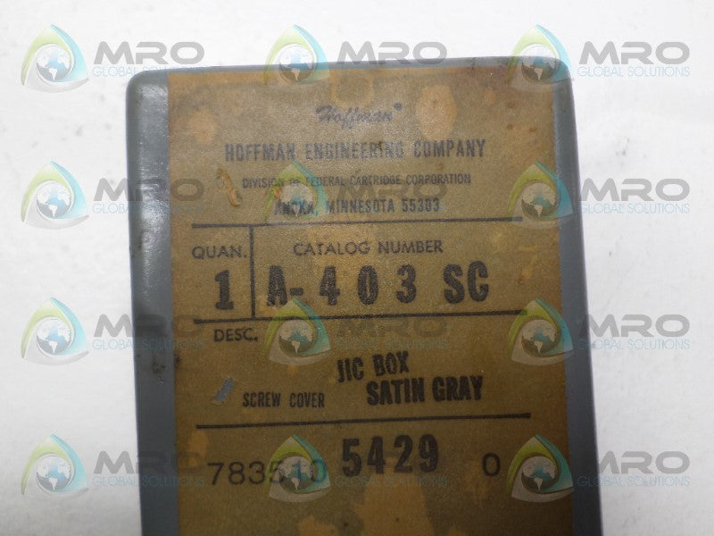 HOFFMAN A-403SC JIC B0X  NSNP