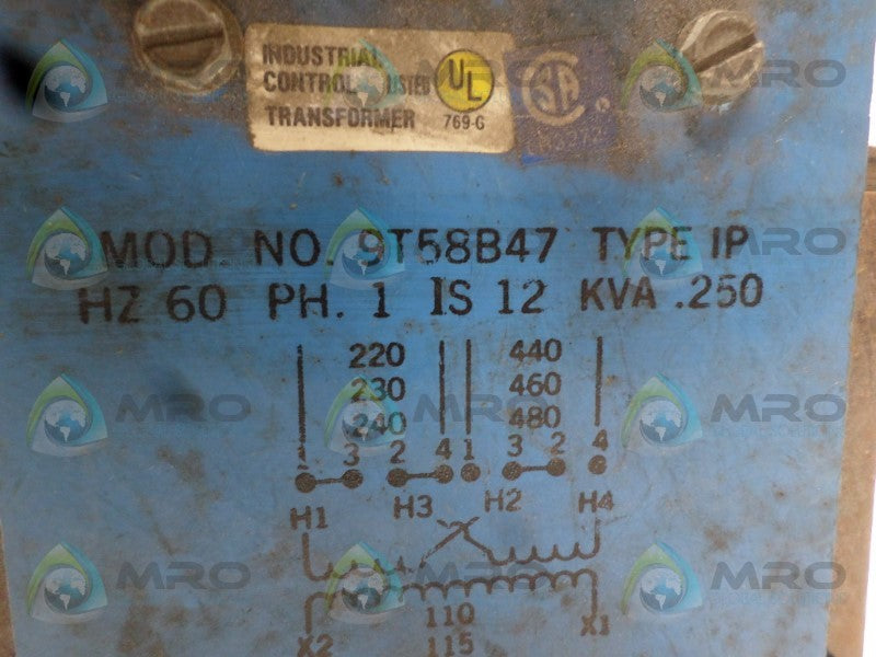 GENERAL ELECTRIC 9T58B47 TRANSFORMER  UNMP